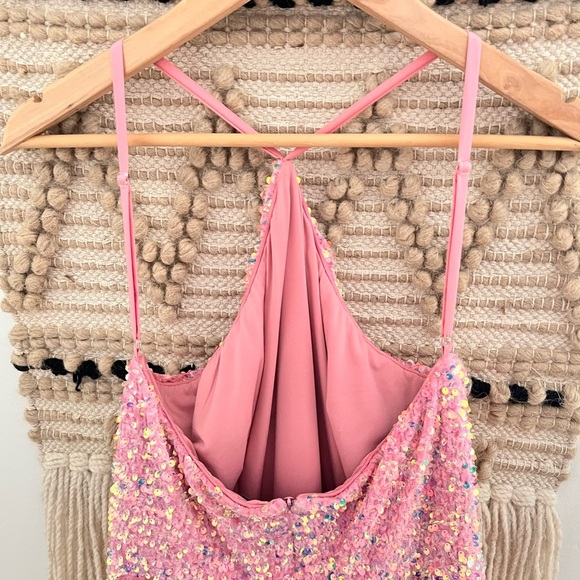 Helsi Elegant Pink Sequin Dress size large - Picture 7 of 10